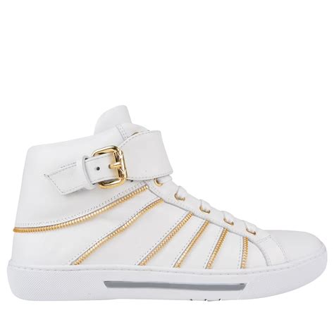 versace collection high sneaker|Versace zipped high top sneakers.